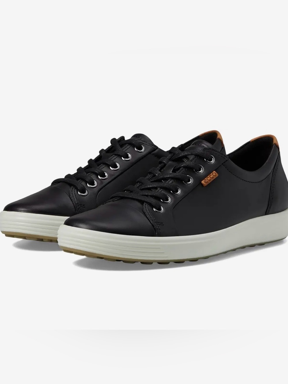 Ecco Men's Soft 7 Sneakers In Black White Genuine Leather Men’s Size 13-13.5